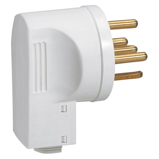 Fiche mâle 3P+N+T 20a coudée blanc 380v blister - LEGRAND