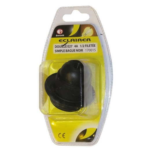 Douille E27 1/2 filetée SB noir - EVOE