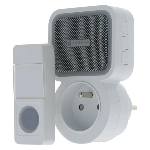 Carillon sans fil set plug pass 38 mélodies 85DB 100m blanc - CEEZAM