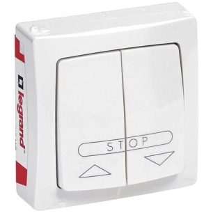 Asl poussoir volet roulant saillie blanc - LEGRAND