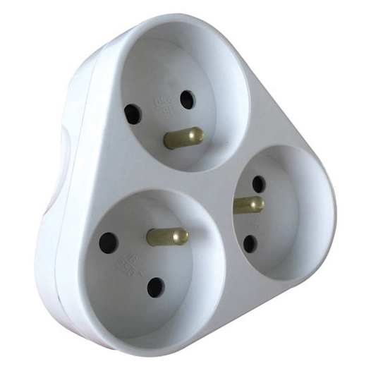 Triplite 2p+t 16a triangle blanc vrac - ZENITECH