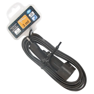 Prolongateur H03 2x0.75mm2 noir 3m sc - ELECTRALINE