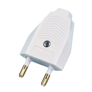 Fiche mâle droite 6a blanc - HBF