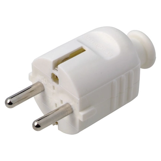 Fiche mâle 2P+T 10/16A blanc blister - PROFILE