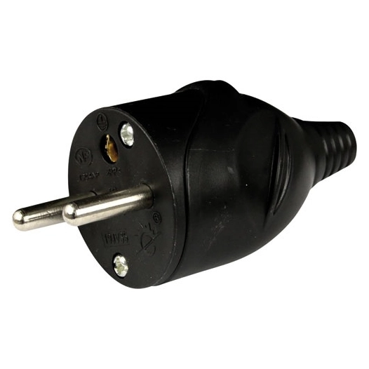 Fiche mâle droite 16amp noir vrac - HBF