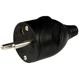 Fiche mâle droite 16amp noir vrac - HBF