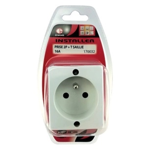 Prise 2P+T saillie 10/16A+T - EVOE
