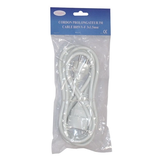Prolongateur 3x1.5 3m blanc sc - SATIPLUGS FRANCE