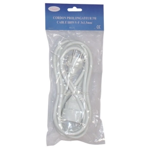 Prolongateur 3x1.5 3m blanc sc - SATIPLUGS FRANCE