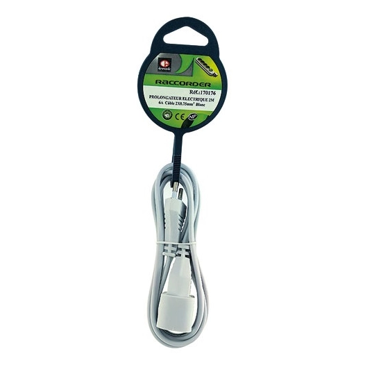 Prolongateur élec.2M 2x0.75mm blanc - EVOE