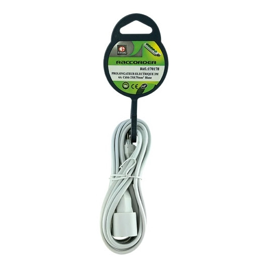 Polongateur élec.3M 2x0.75mm blanc - EVOE