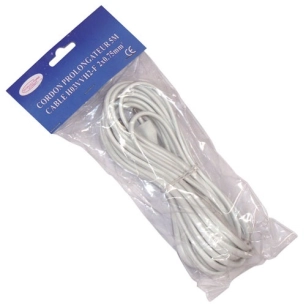Prolongateur 2x0.75 5m blanc sc - SATIPLUGS FRANCE