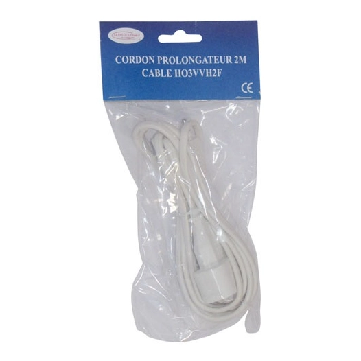 Prolongateur 2x0.75 2m blanc sc - SATIPLUGS FRANCE