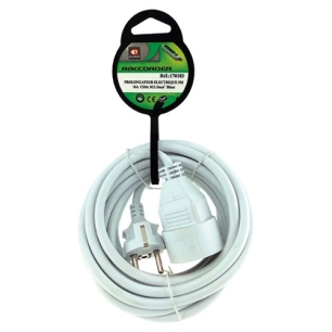Prolongateur élec.5M 3G1.5mm blanc sur coque - EVOE