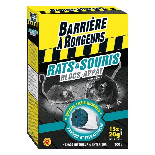 Rats souris bloc appât x15 /nc - BARRIERE A RONGEURS