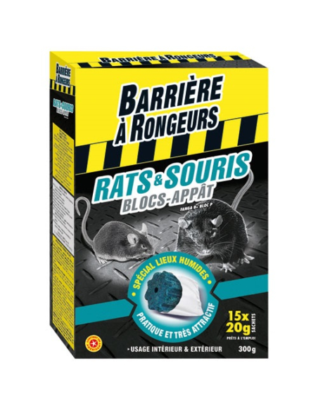 Rats souris bloc appât x15 /nc - BARRIERE A RONGEURS