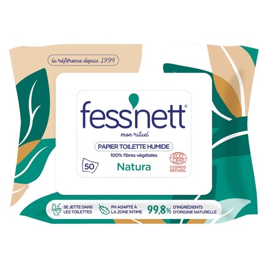 Papier wc humide fessnett natura x50 - FESS NETT