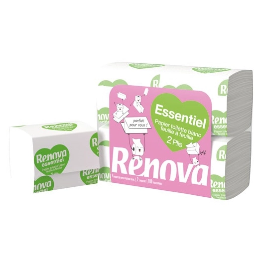 Papier wc 4 paquets blanc 2 plis renova - RENOVA