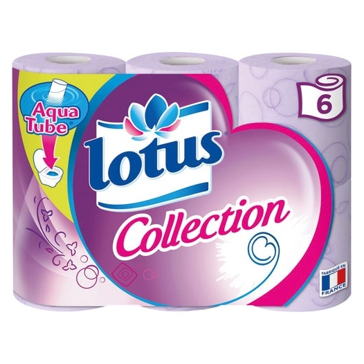 16 Papier WC 6 rouleaux rose petite fleur lotus - LOTUS