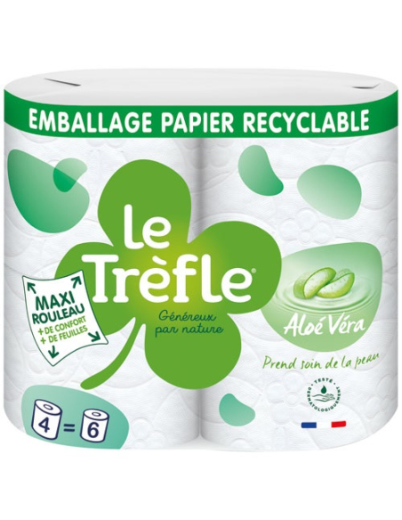Papier wc 4 maxi rouleaux 6rouleaux le trèfle - LE TREFLE