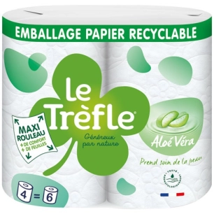 Papier wc 4 maxi rouleaux 6rouleaux le trèfle - LE TREFLE