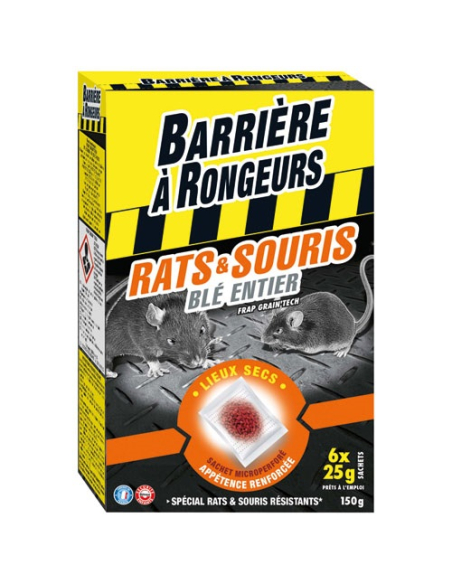 Rats souris appât sur céréales 150g /nc - BARRIERE A RONGEURS
