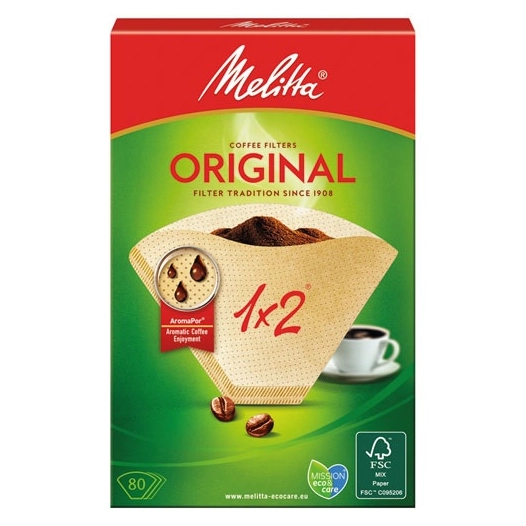 Filtre cornet papier brun boîte de 80 1x2 - MELITTA