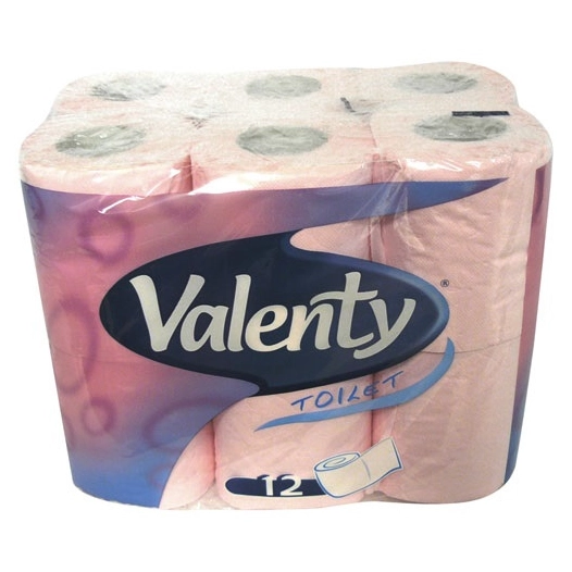 4 Papier WC 12 rouleaux rose ouate Valenty - VALENTY