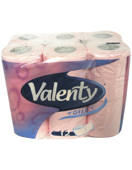 4 Papier WC 12 rouleaux rose ouate Valenty - VALENTY