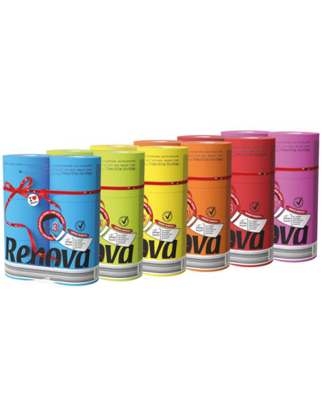 Papier wc 6 rouleaux couleur assorties 3 plis - RENOVA