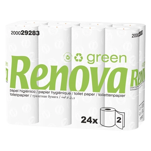 Papier WC 24 rouleaux blanc 2 plis - RENOVA