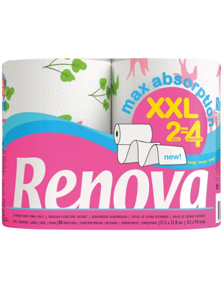 12 Essuie tout decore maxi absorption xxl spring 2 rlx - RENOVA