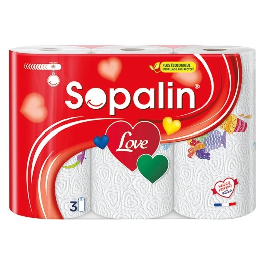 8 Essuie tout 3plis 3 rouleaux sopalin - SOPALIN