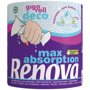 6 Essuie tout Renova giga roll deco rouleau 180 feuilles - RENOVA