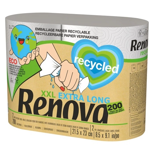 Essuie tout renova eco 100% recyclé 2 rlx - RENOVA