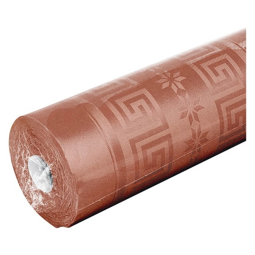 Nappe papier damassée rouleau 6 x 1.18 m terracotta - SANS MARQUE