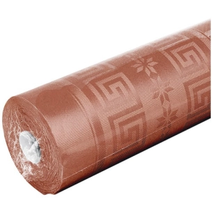 Nappe papier damassée rouleau 6 x 1.18 m terracotta - SANS MARQUE