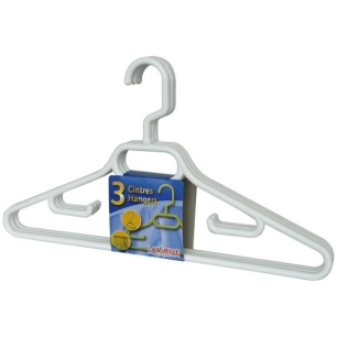 Cintres x3 adulte crochet tournant plastique 43cm bleu - LAGUELLE