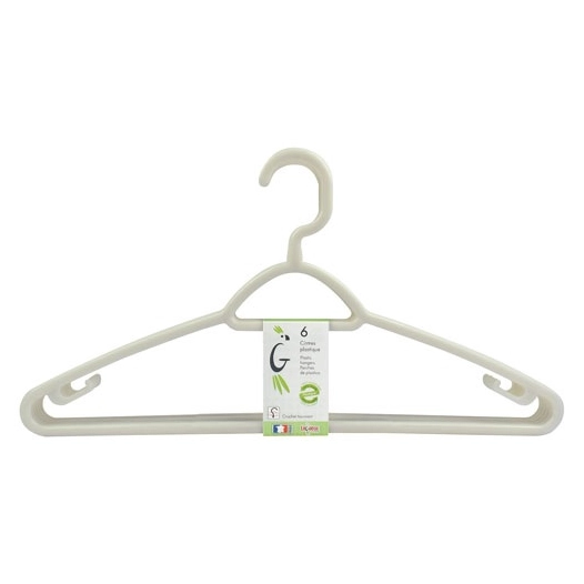 Cintre plastique avec crochet tournant x6 - LAGUELLE