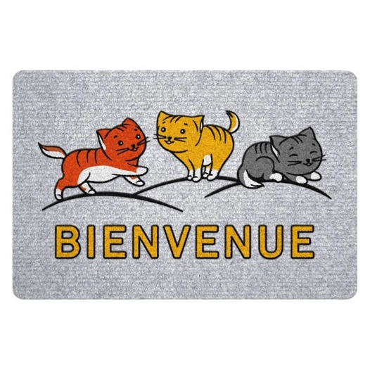 Tapis greyflock chats bienvenue 40x60cm - IDMAT
