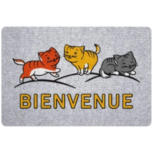 Tapis greyflock chats bienvenue 40x60cm - IDMAT