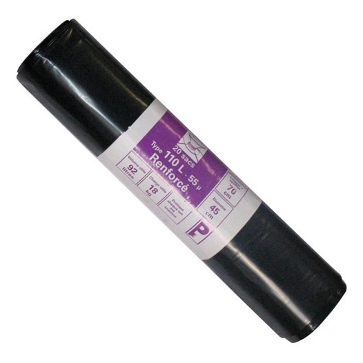 Sac poubelle expert - 110 L - 55 microns - x20 - SPHERE