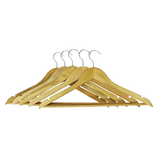 Cintres droits bois verni 43 cm lot de 5 - THOMAS