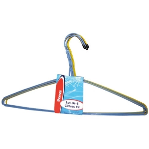 Cintres fil plastifiés lot de 6 - THOMAS
