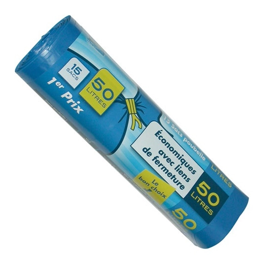 Sac poubelle - 50 L - 14 microns - x15 - ELBE