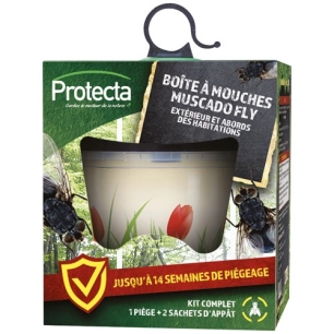 Boîte à mouches écologique avec 3 appâts - PROTECTA