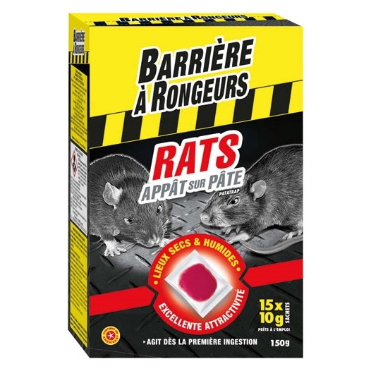Rats appât sur pâte 150g /nc - BARRIERE A RONGEURS