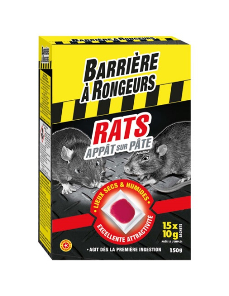 Rats appât sur pâte 150g /nc - BARRIERE A RONGEURS