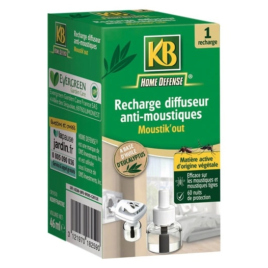 Recharge anti-moustiques sans insecticide /nc - KB HOME DEFENSE