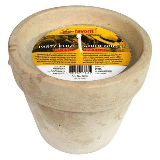 Bougie anti-moustique dans pot terre cuite aspect béton - FAVORIT